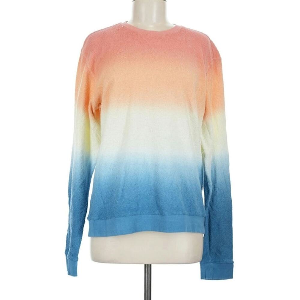 Marine Layer Dopamine 100% Cotton Ombre Terry Crewneck Sweater "Oh Hey" Sz M
